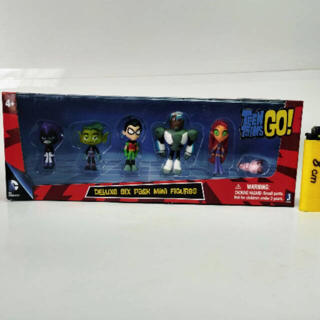 mainan action figure
teen titans go
robin cyborg raven starfire boxset 6
original dc comics
tinggi