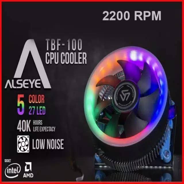 KIPAS HEATSINK ALSEYE TBF - 100 LUNA FAN PROCESSOR  CPU COOLER INTEL &amp; AMD