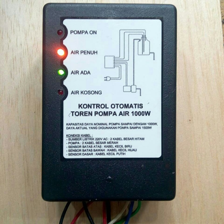 Kontrol otomatis tandon toren pompa air 1000W ada indikator