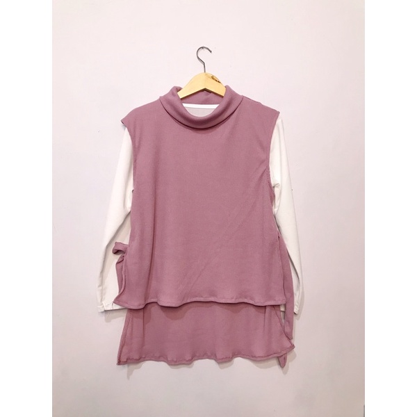 Mizu Vest + Inner (Putih)-Lilac