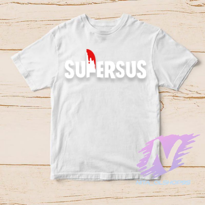 kaos supersus logo baju kaos anak among us 3D