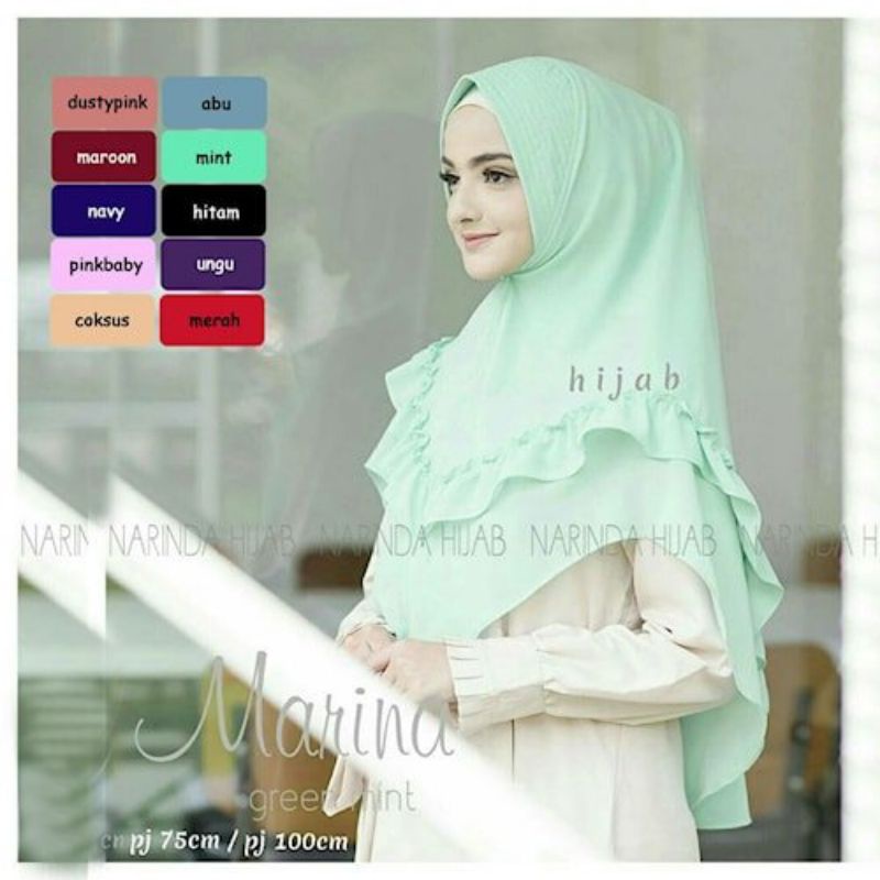 Jilbab hijab khimar instan pet antem rempel diamond crepe - Zahira