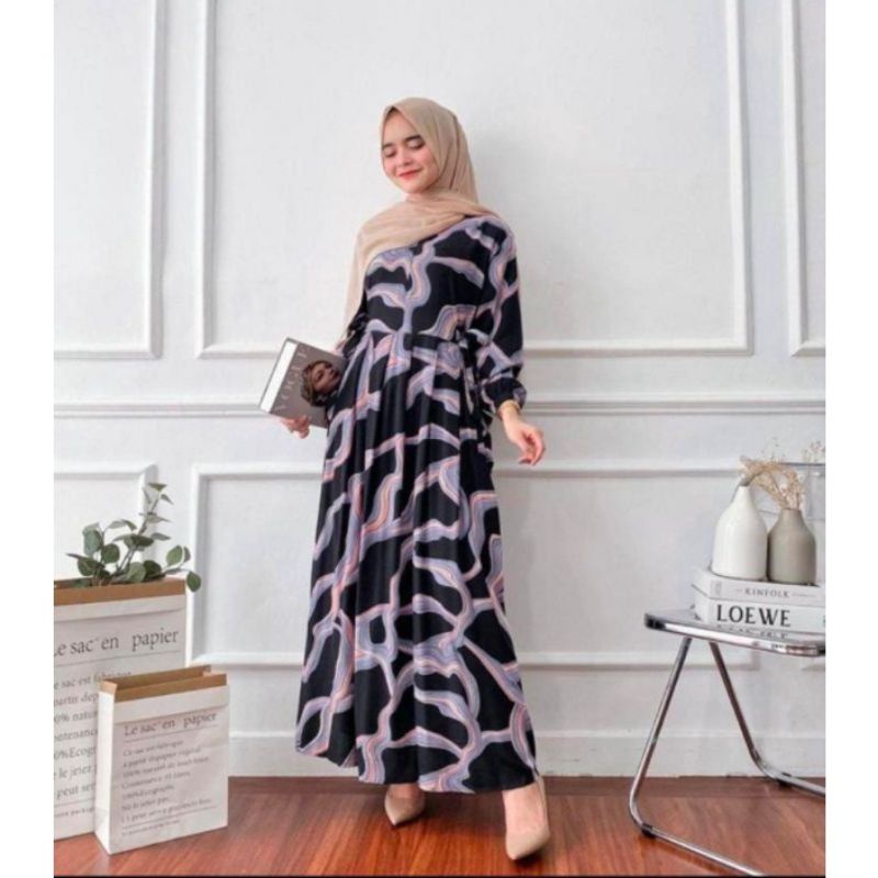 Gamis Milea / Dress Syari/ LD 120 cm / PB 130 cm / Gamis Rayon Premium / Dress Gamis Rayon Premium / Gamis Jumbo / Daster Gamis-MILEA(VANESH HTM)