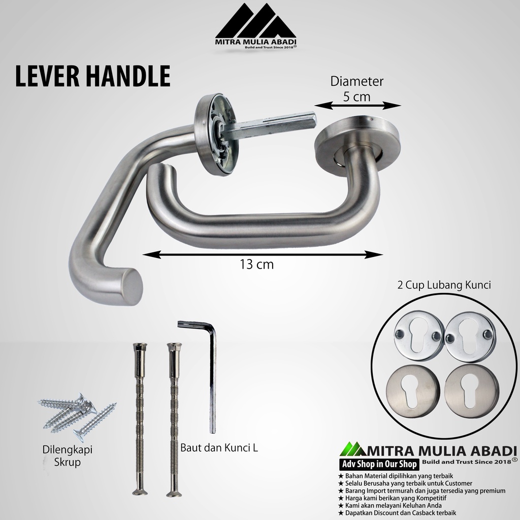 Gagang Pintu Premium | Lever Handle Stainless SUS 304