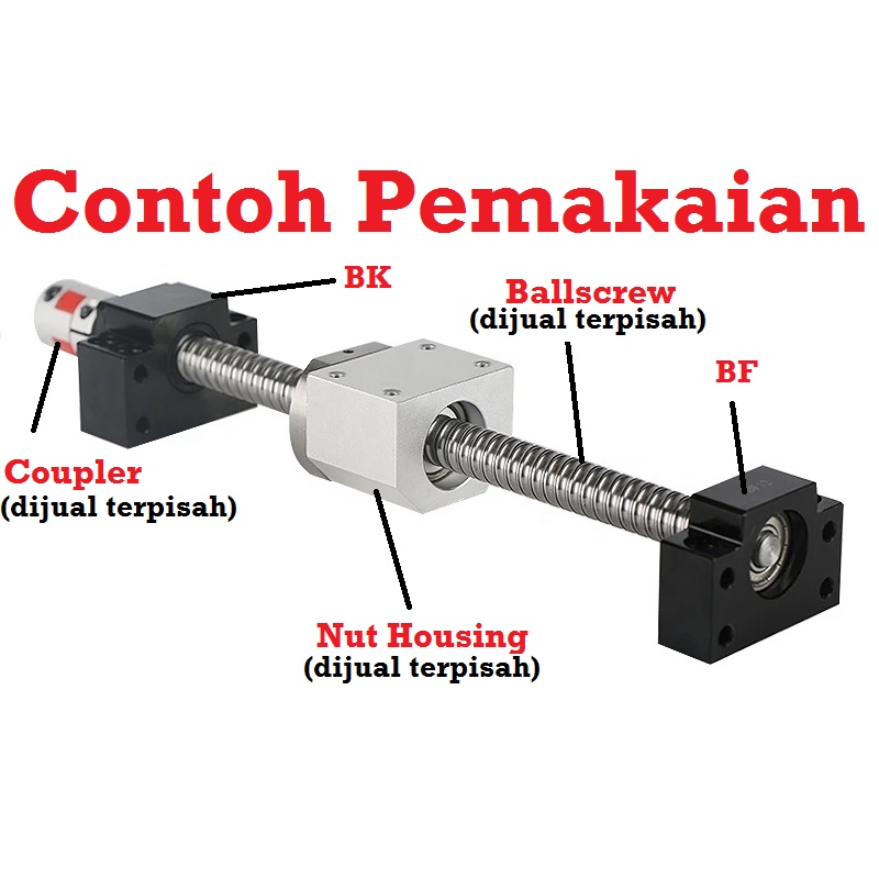 [HAEBOT] BK30 BF30 BK BF 30 30mm Dudukan Ballscrew Ball Screw Support End Pillow Bearing Block Holder Shaft