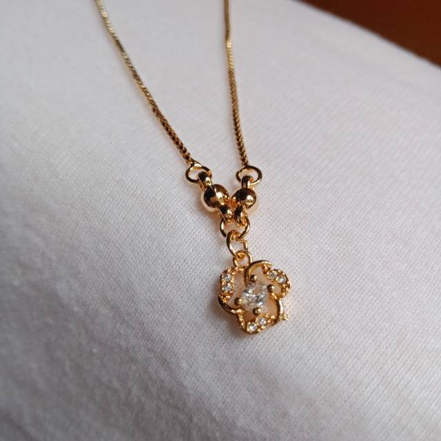 Kalung anak perempuan bermotif bunga dilapisi emas 24k  gold