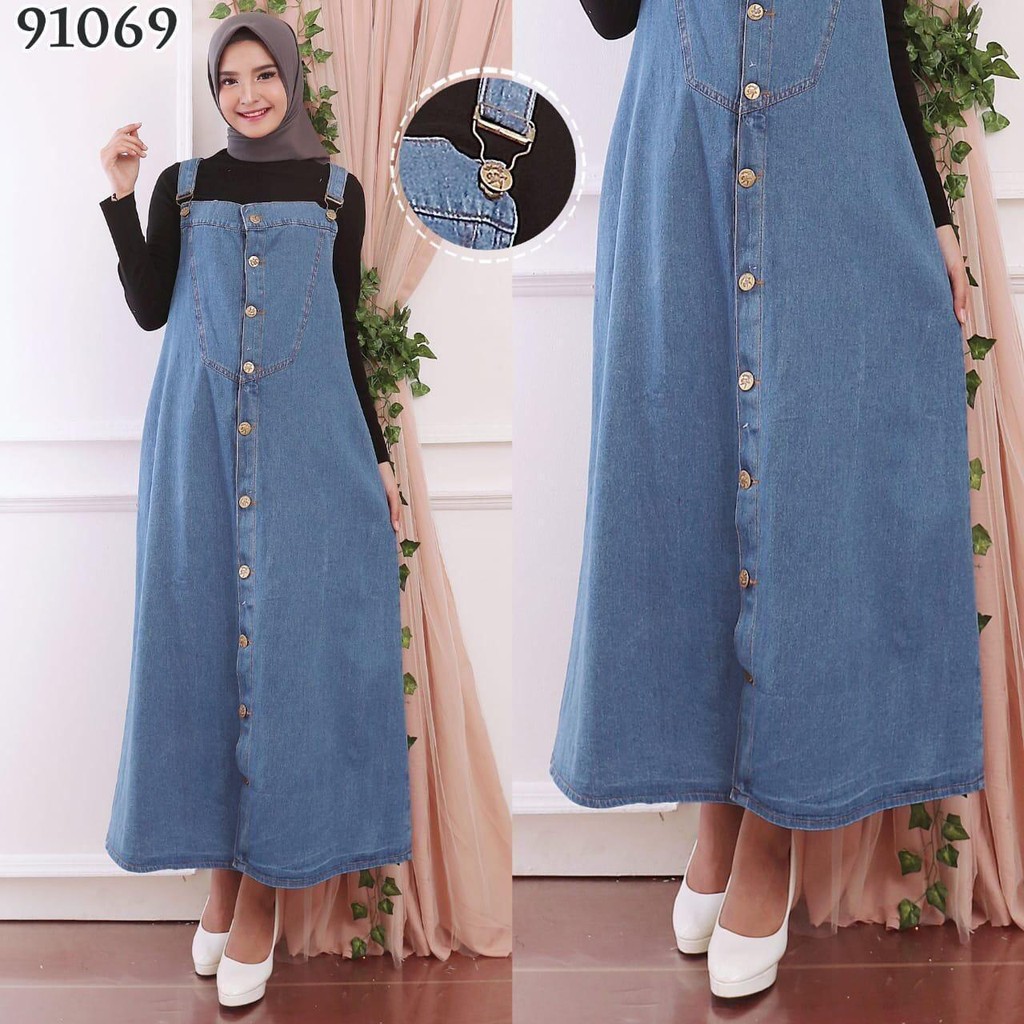 OVERALL SKIRT JEANS / DRESS OVERALL PANJANG