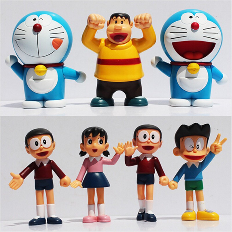 Action Figure Miniatur Topper Doraemon Set Isi 7 Pajangan Nobita Shizuka Giant Suneo Shopee Indonesia