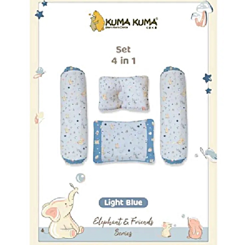 Kuma Kuma Bantal Bayi Set Guling 4in1 Bantal Tidur Bayi Anti Peyang