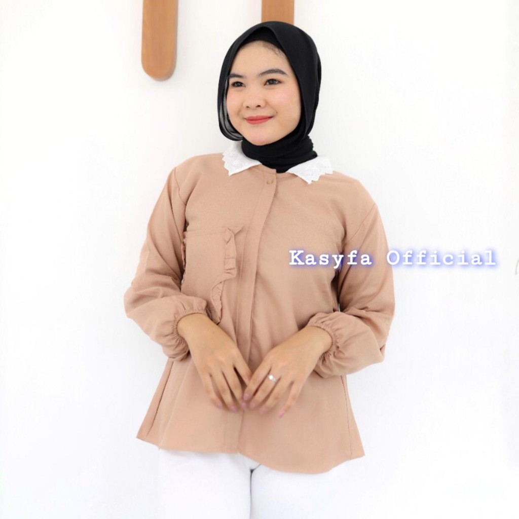 SABIL TOP BLOUSE RENDA // ATASAN BLOUSE RENDA LENGAN BALON KANTONG REMPEL