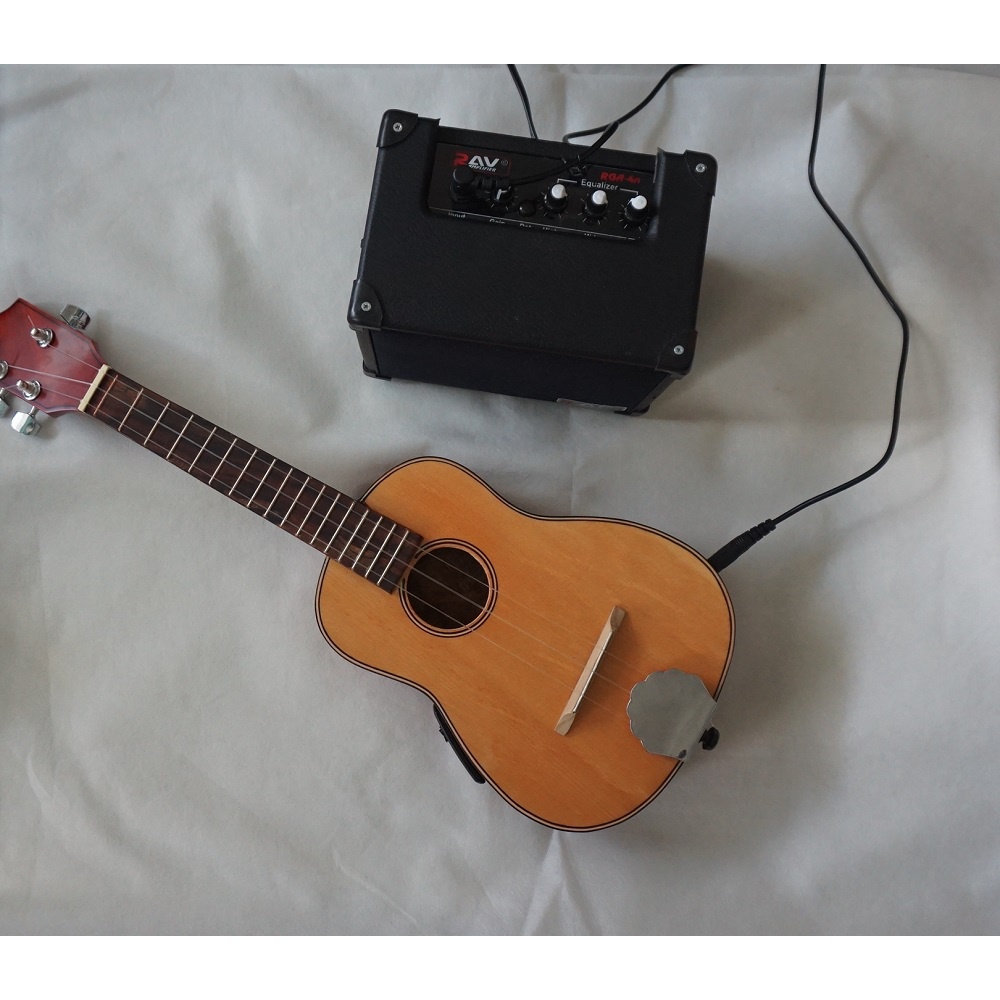 Cuk elektrik ukulele kencrung untuk keroncong ada preamp senar 3 nilon
