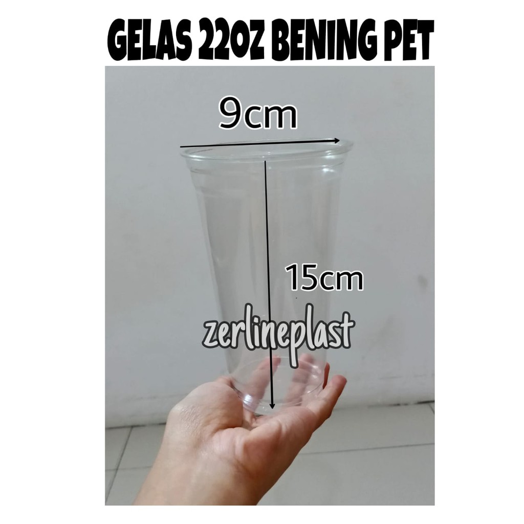 Gelas 22 Oz pet /gelas boba/gelas Thai tea+TUTUP