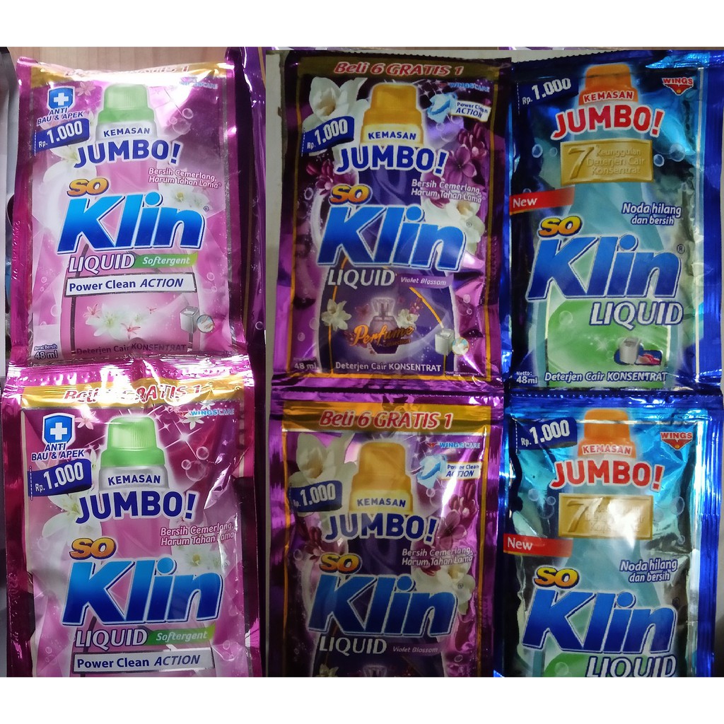 So Klin Liquid Kemasan Jumbo 48ml 1 renceng isi 12 sachet So Klin Liquid Kemasan Jumbo 48ml 1 renceng isi 12 sachet