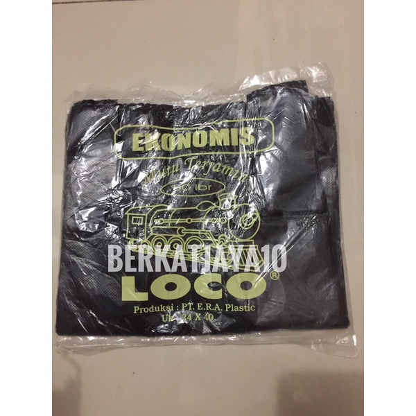 Kantong Plastik Kresek 24 x 40 Loco Ekonomis Hitam Tipis isi 50 pcs