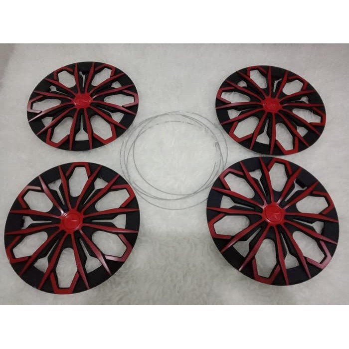 cover dop velg ring 13 dan 14 merah hitam mobil avanza/xenia
