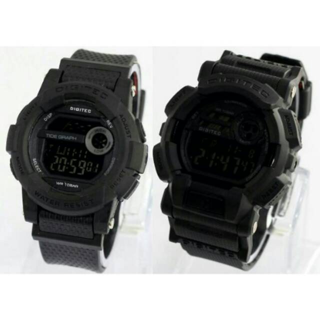 Jam Tangan Sport Couple Digitec Digital Original Black Original Water Resistan