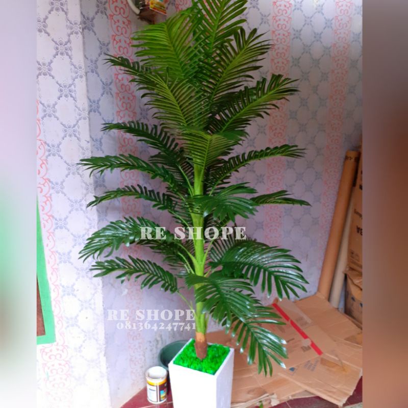 Jual Pohon Bunga Palem daun 30lembar Hias Plastik Artificial Dekorasi