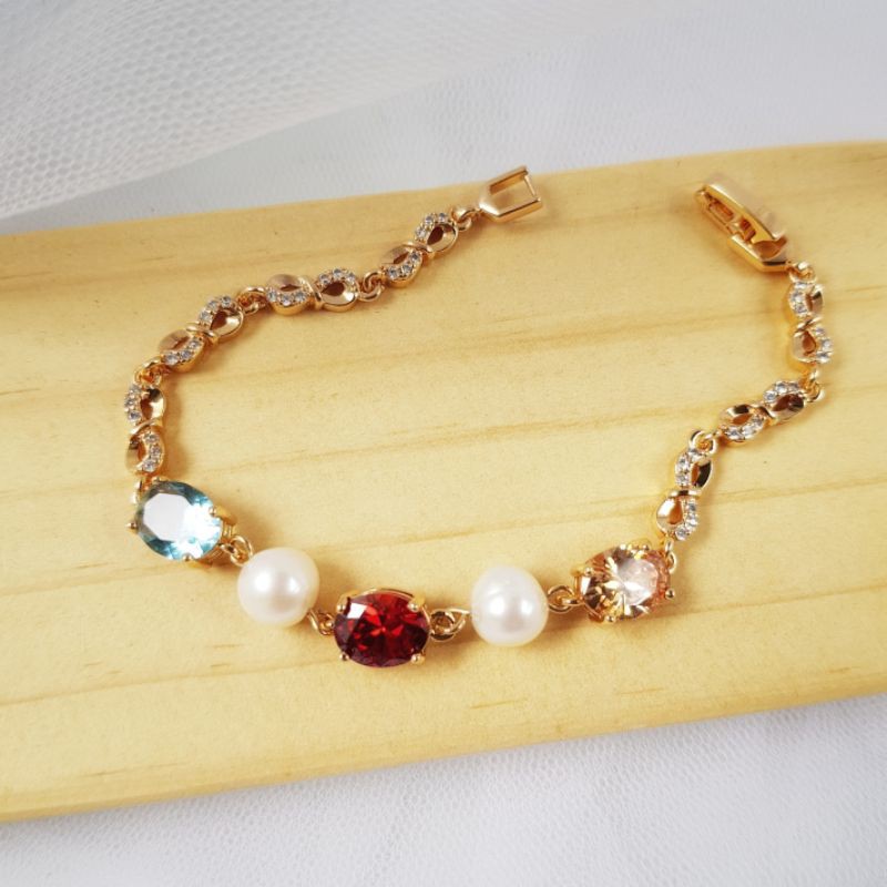 Gelang Mutiara Air Tawar Asli dari Lombok Rhodium Plating 132