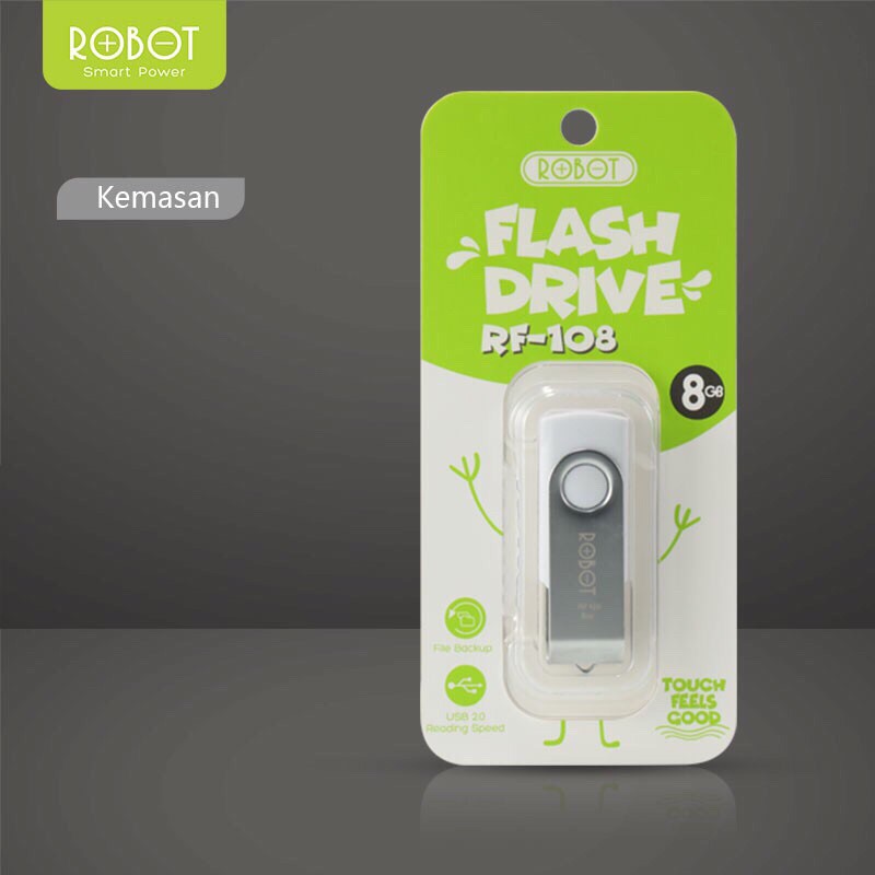 ROBOT RF108 8GB Flashdisk FlashDrive USB Drive Original - Garansi Resmi 1 Tahun