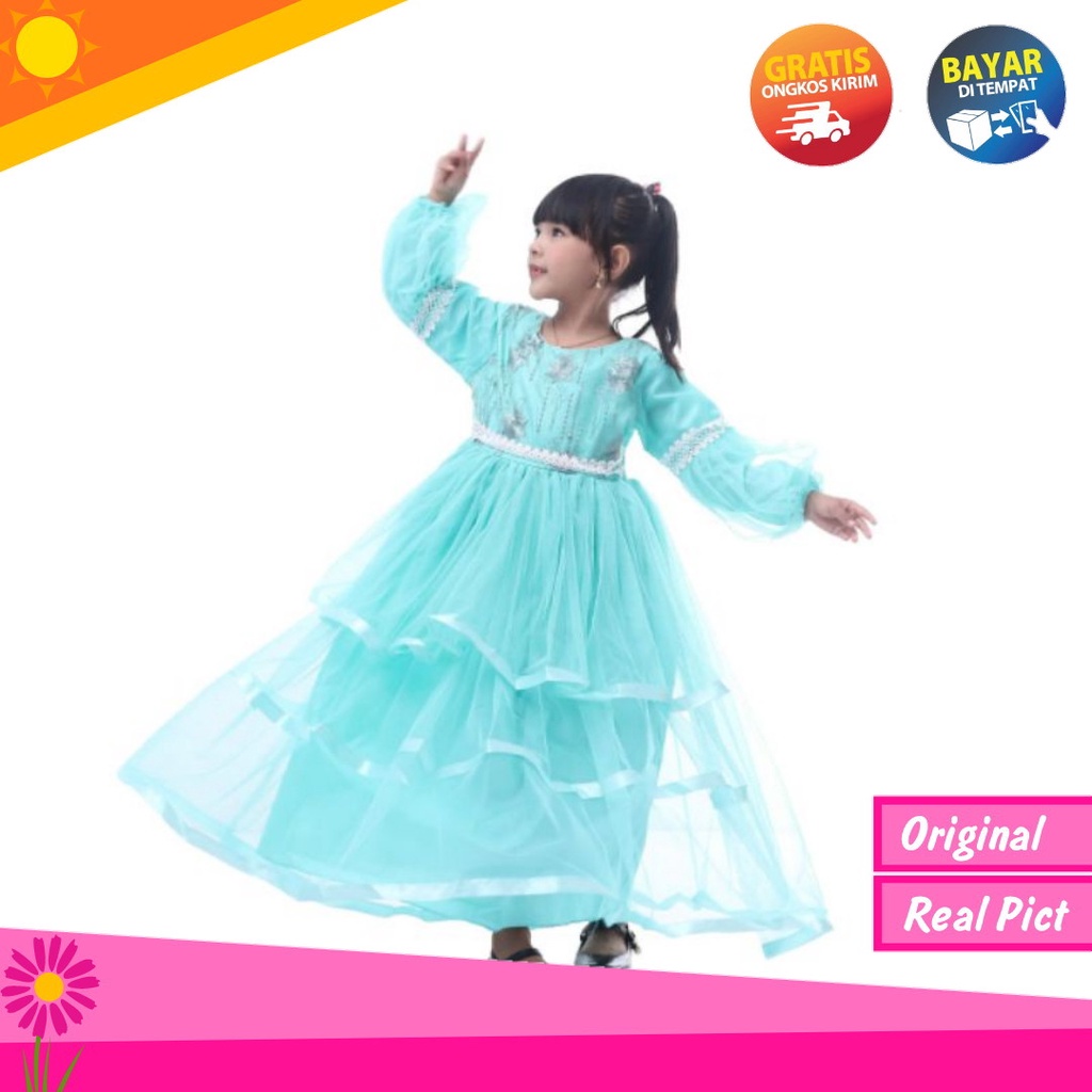 gamis pesta mewah biru | baju gaun anak perempuan | gamis anak perempuan | dress anak perempuan | baju gamis anak | baju gamis anak perempuan | gaun pesta anak perempuan