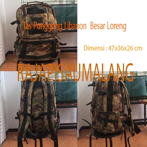 Tas Punggung Libanon Ukuran Besar Loreng CAMOUFLAGE CAMO KAMO