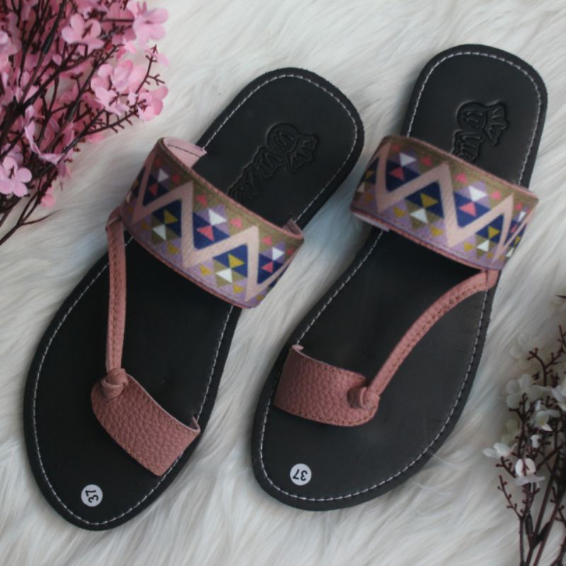 Sandal Wanita Papirut Ghiska Bisban Kulit Jeruk Kekinian Terlaris COD