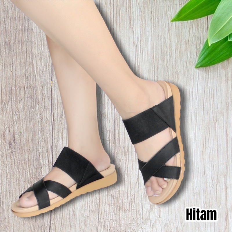 Milicca Sandal Wanita Platform Karet Kasual Virasina