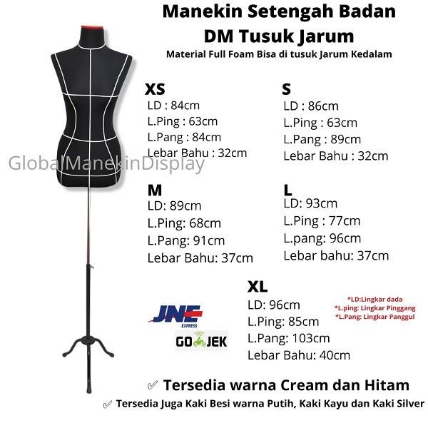 Patung Jahit/Manekin Jahit/Manekin Setengah Badan Wanita Full Foam Ukm