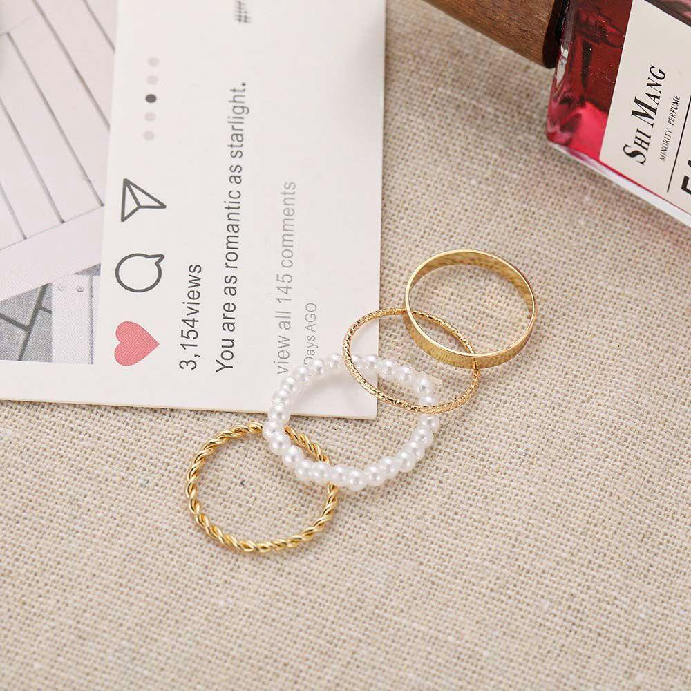 Mxbeauty Wanita Jari Cincin Fashion Vintage Retro Rings Gadis Manis Lady Mutiara Tangan Knuckle Rings