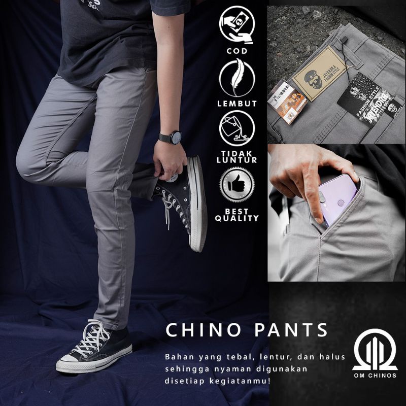 CELANA CHINO PRIA SLIM FIT PANJANG KERJA KANTOR SANTAI LIBURAN