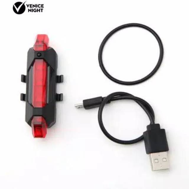 LAMPU SEPEDA BELAKANG USB CHARGE MERAH LED BS 216