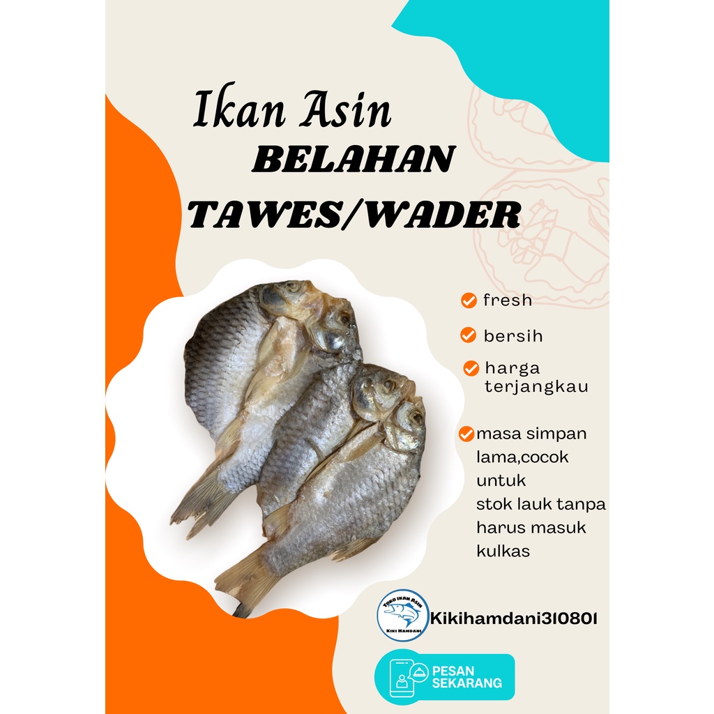 

Ikan Asin Belahan Tawes/Wader Bersih Kering 1Kg