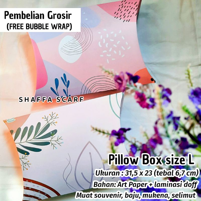 

[GROSIR] Pillow Box Scarf Size L / Kotak Kado / Hampers Wedding