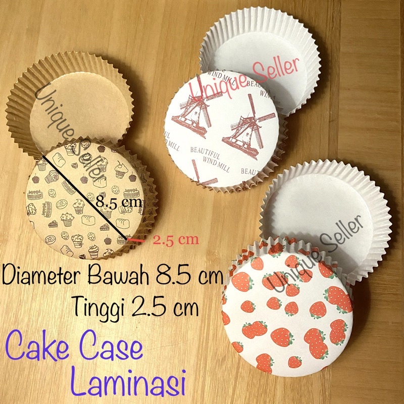 Cake Case Bulat Laminasi 8.5 cm Anti Minyak isi 80-100 pcs / Cake Case Bulat Laminasi 8 cm / Cupcake Case Round PET 8.5cm / Cupcake Case Round PET 8cm / Kertas Alas Kue Bulat Bundar Laminating