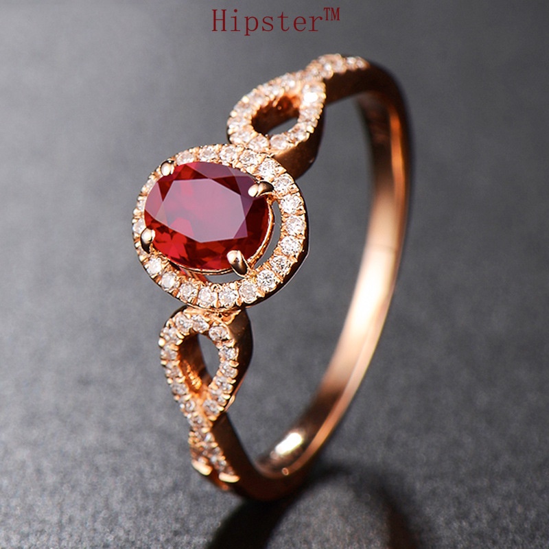 European and American Affordable Luxury Fashion Inlaid Ruby Ring