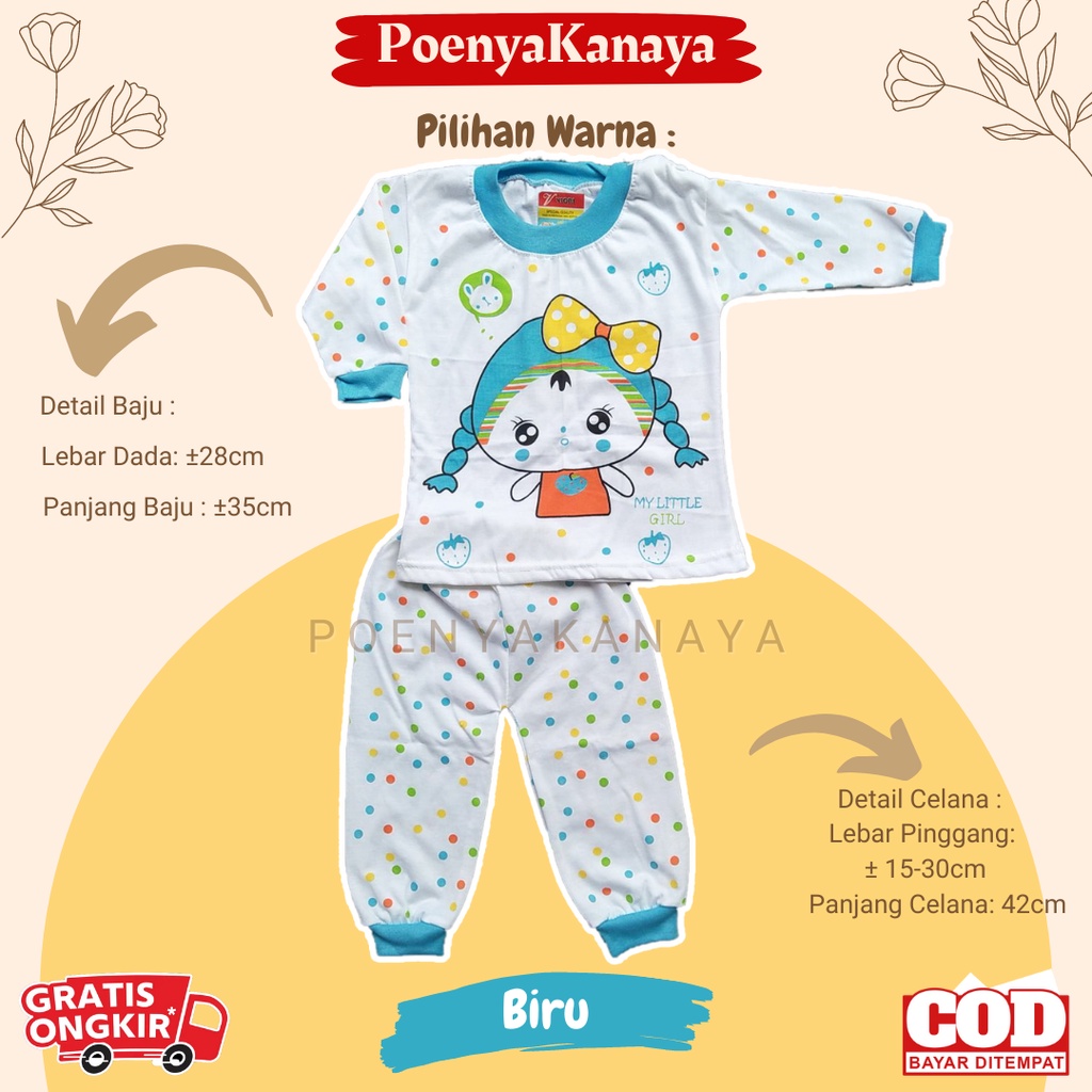 Setelan Baju Bayi Piyama Bayi Panjang Perempuan CRY Viori 6-18 Bulan SPY130