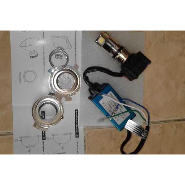 Lampu utama HID Led 3 sisi Motor Headlamlp Lamp Super terang