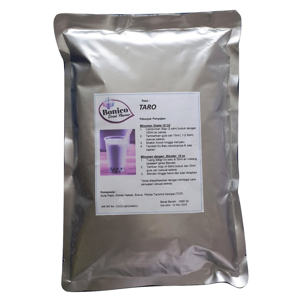 

BONICO TARO UBI UNGU powder 1kg Bubuk minuman drink powder Smoothies Ice Blend MILK SHAKE