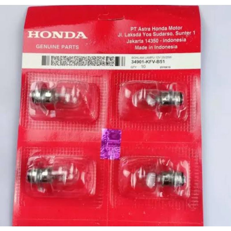 34901 KFV B51 bohlam lampu depan honda 12volt harga satuan untuk semua matic dan motor