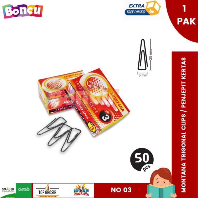 

MONTANA TRIGONAL CLIP 1 PAK ISI 10 KOTAK / TRIGONAL CLIP BEST SELLER