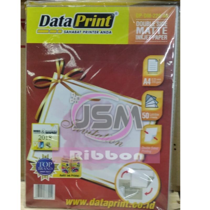 

Inkjet Paper Double Matte A4 Merk Data Print Ketebalan 220 Gsm