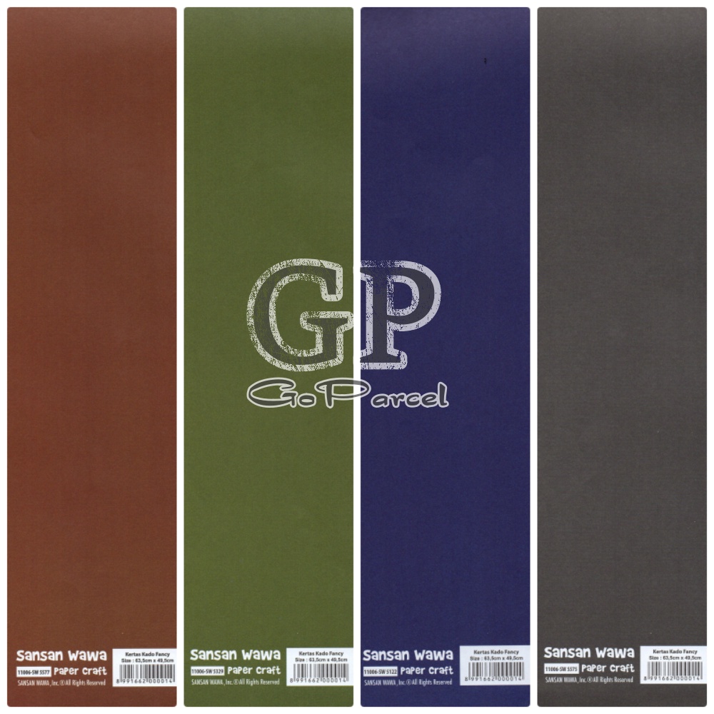 ( 5 Lembar ) KERTAS KADO POLOS DARK COLORS SERIES SANWA - GIFT WRAP PAPER SANSAN WAWA BLACK / BROWN / PURPLE / NAVY