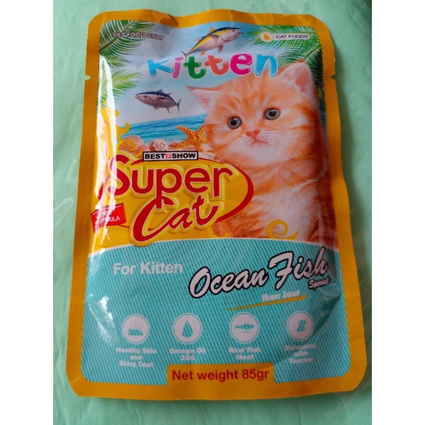 Super cat sachet kitten ocean fish 85gr