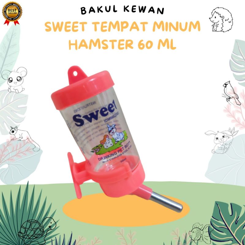 Jual Sweet 60 ml Dot Minum Hamster Botol Air Tupai Tempat Minum Bajing