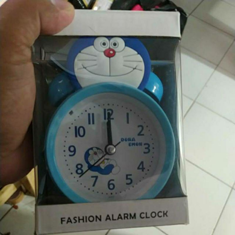 Jam Weker Alarm Karakter Doraemon Biru