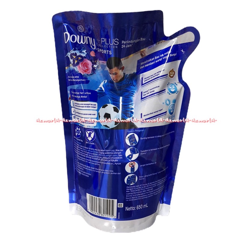 Downy Sport Softener 650ml Refill Untuk Pakaian Baju Olahraga Downi Sport Dow ny Pewangi Pakaian Soft Tener