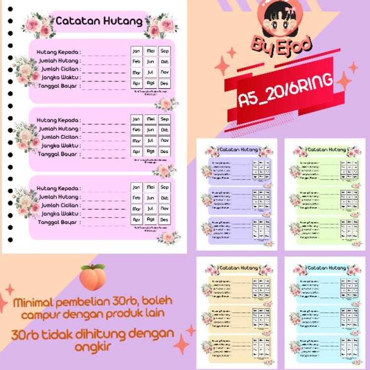 

Menarik.. 15 LEMBAR A5 bolak balik catatan hutang