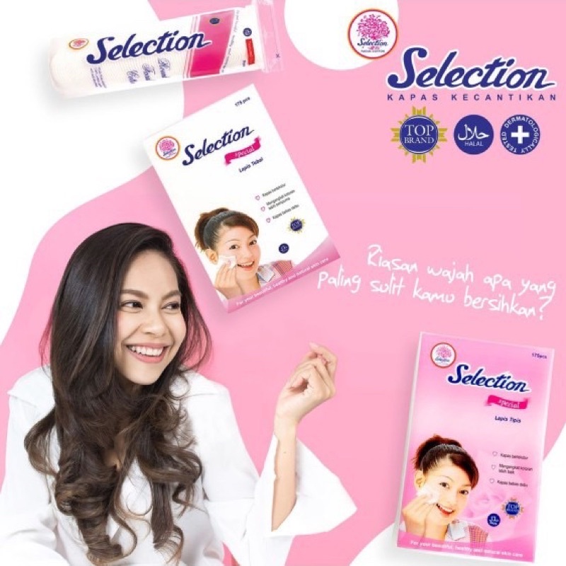 Kapas SELECTION Facial Cotton Round Kapas Wajah Tebal Tipis Oval Bulat Toner Pembersih Wajah Bulat | Cotton Bud