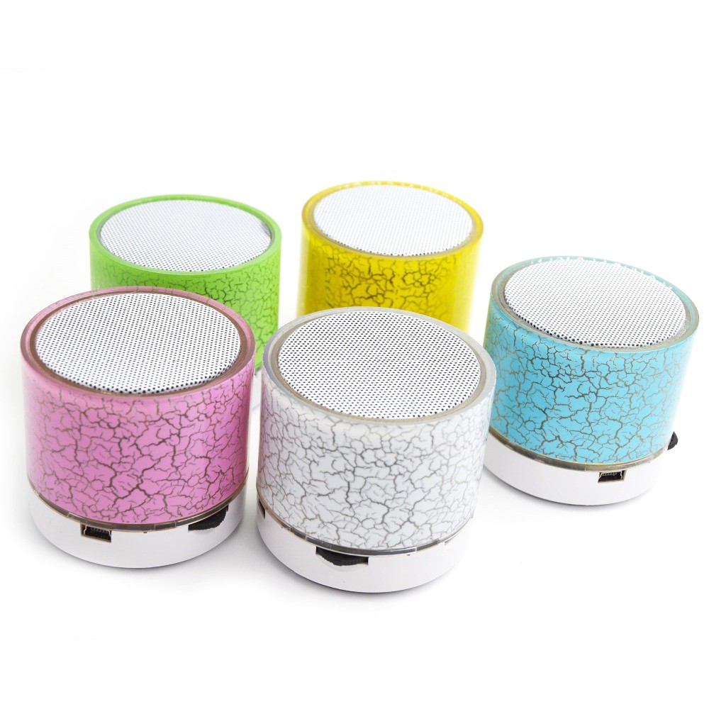 Speaker Bluetooth S10 CRECK Effect Motif Retak Mini S-10 Lampu LED Super Bass Corak Kaca Crack A2DP-4