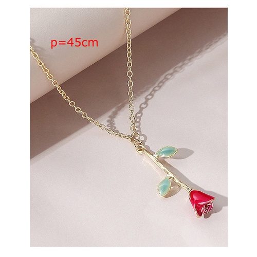 LRC Kalung Fashion Oil Painting Flower Necklace Y65228